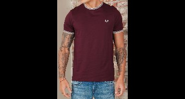 Fred Perry Twin tipped t-shirt - oxblood ecru