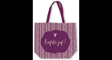 KP® Tas Gestreept Liefste Juf!