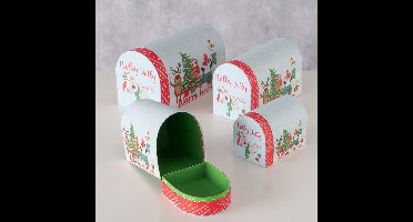 Boltze Home cadeau geschenkdozen set Hollyjolly multicolor karton.