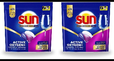 2 x Sun - Vaatwascapsules - Brilliant Shine All-in-1 - 26 capsules - Voordeelverpakking - 2 stuks