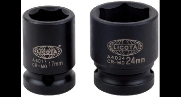 Slagmoersleutel dop 19mm, 1/2 inch Cr-Mo, 6-kant