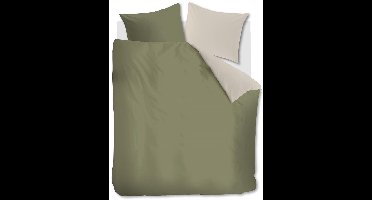 Vtwonen - Duo dekbedovertrek - Lits-Jumeaux - 240x200/220cm - Olijfgroen