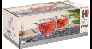Theeglazen/koffieglazen -2x - dubbelwandig - 250 ml/25 cl