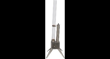 Houtpellet Terrasheater - 135 cm – RVS – Zilver – Duurzame Buitenverwarming op Pellets