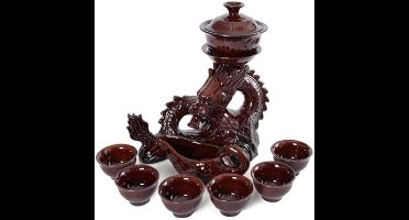 PromoHome Traditionele Chinese Theeset met Drakenversiering