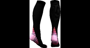 Kniehoge compressiekousen voor hardlopen en fitness - Roze L/XL
