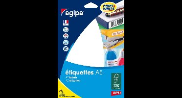 Universele etiketten, 19 x 25 mm, wit