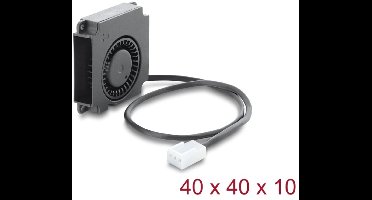 Delock Radial Fan / Blower Fan 12 V DC 40 x 40 x 10 mm with 3 pin fan connector, black