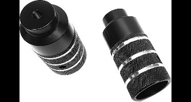 HZB BMX FREESTYLE ASVERLENGERS/PEGS 110 MM ZWART/ZILVER SET 2 STUKS