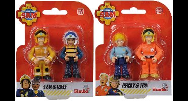 Simba Brandweerman Sam speelfiguren dubbelset - actiefiguren speelgoed.
