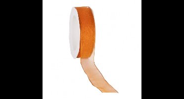 Wired organzalint Oranje – 38 mm × 20 m – Organza