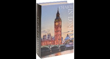 Rechthoekige decoratieve boekdoos Josh 18x27 cm Londen