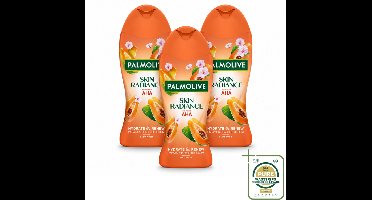 3 x Palmolive – Douchegel – Skin Radiance Papaya Peach – 250 ml - Douchegel - Exfoliatie - Huidverheldering - Natuurlijke AHA - Papaja-extract