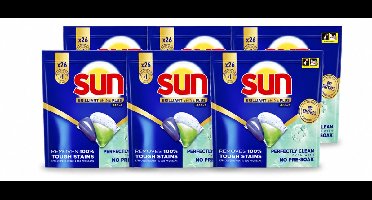 6 x Sun – Vaatwascapsules – Brilliant Shine+ All-in-1 - 26 capsules - Voordeelverpakking - 6 stuks