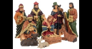 Ruhhy Ruhhy Kerstfiguren - 10 delig - kunststeen - kerststal - kerstgroep - kerstbeeldjes