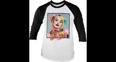 DC Comics Harley Quinn Raglan top -S- Birds Of Prey - Kiss Wit/Zwart