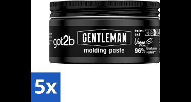 5 x Got2B - Molding Paste - Gentleman - 100 ml - Molding Paste Voor Mannen - Stijlvol Haar - Natuurlijke Finish - Hold Voor Haar - Verzorgd Haar