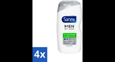 4 x Sanex – Douchegel – Men Active Fresh – 400 ml - Douchegel Voor Mannen - Frisheid - Geurcontrole - Huidverzorging - Scheergel
