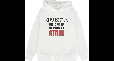 Atari I would rather be playing Atari Unisex Trui met capuchon - wit - 164