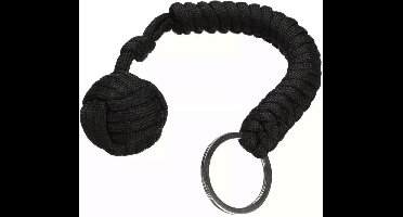 Paracord met zelfverdedigingsbal - Zwart