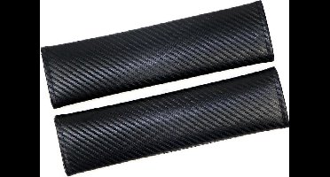 QEY Gordelhoes - Auto Gordel Beschermer - Nek Kussen - Volwassen  - Kind - Carbon - 2 Stuks