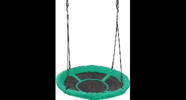 Nestschommel Zwart/Groen - Nest schommel buitenspeelgoed - Vanaf 3 jaar - Groen - Zwart - Ø100 cm - Nestschommel voor buiten