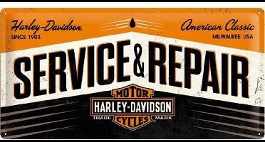 Harley Davidson Service & Repair large embossed steel sign
