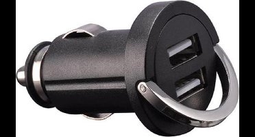 Velleman USB-lader voor de auto, met 2 USB-poorten, 5 V 2.1 A, 10.5 W max., inklapbare handgreep, beschermd tegen overbelasting, kortsluiting en thermisch beveiligd, geschikt voor het opladen van tablet PC's, smartphones, GPS