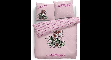 Ed Hardy Dekbedovertrek Koi Fish - Eenpersoons - 140x200/220 cm - Roze