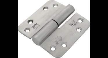 Kogelstiftpaumelle - Ronde hoeken - 89x89mm - Links - RVS Geborsteld - SKG***