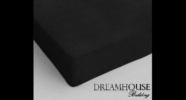 Dreamhouse Katoen Hoeslaken - 70x200 cm - Zwart - Eenpersoons