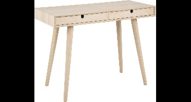 Bureau Cedro 100cm, 2 lades - witte eik - Actona - Secretaires - Wit; Bruin - Fineer; Hout - Secretaires -