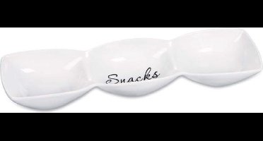 3-Vaksschaal 41cm 'Snacks' 41,6 x 10.5 x H4.8 cm.