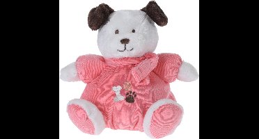 Tender Toys Knuffelhond Met Kleren En Sjaal 40 Cm Wit/roze