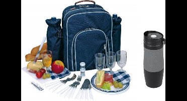 Picknicktas Hydepark met thermosbeker grijs