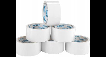 Verpakkingstape SMART BOPP Solvent Wit 48mm x 50yd - 6 Rollen
