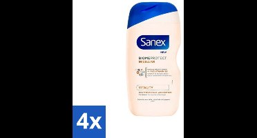4 x Sanex - BiomeProtect Micellair - Douchegel - Vitaliteit - 0% Sulfaat - Alle Huidtypes - 400 ml - Sanex BiomeProtect - Micellair Douchegel - BiomeProtect Technologie - Milde Reiniging - Sulfatenvrij