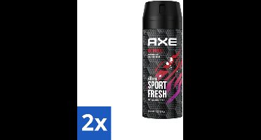 2 x Axe - Deodorant Bodyspray - 48hrs Sport Fresh - Recharge - Arctic Mint & Cool Spices - 150 ml - Axe Deodorant - Axe Bodyspray - Axe Sport Fresh - Axe Ice Chill - Deodorant Sport