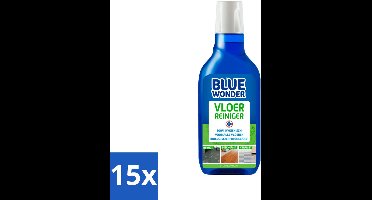 15 x Blue Wonder Vloerreiniger 750 ml - Vloerreiniger - Schoonmaken - Vloer - Reinigen - Vuil