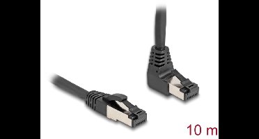 Delock RJ45 Network Cable Cat.8.1 S/FTP 90° upwards angled / straight 10 m black