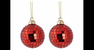 Bal Set2 Disco Rood 7x7xh7cm Kunststof