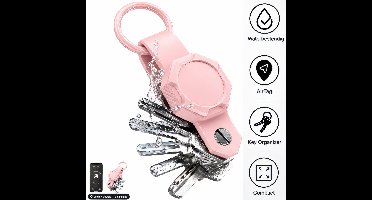 AirTag Sleutel Organizer Sleutelhanger - Multifunctioneel Air Tag Key Organizer Keychain Holder - Karabijnhaak Sleutelhouder - Sleuteletui - Karabijnsluiting Sleutelbos opberger - Auto Sleutel Hanger/Houder - 2 tot 6 Sleutels Case - Roze