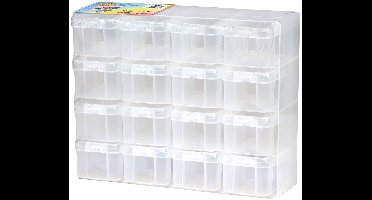 Hama Opbergbox strijkkralen set met 16 opbergdoosjes transparant.