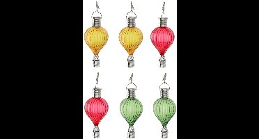 Cepewa LED ballonhangers - 6x - multicolor - H17 cm - luchtballon - tuinverlichting/buitenlamp