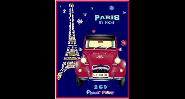 Citroën 2 CV Paris By Night Metalen Bord - 20 x 30 cm