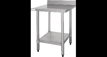Vogue RVS werktafel met achteropstand 90x60x60cm