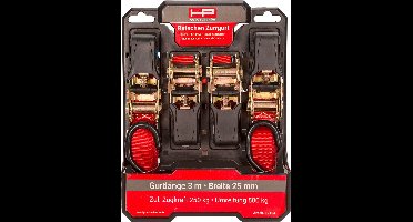 HP Autozubehör 12104 Spanband (tweedelig) Trekkracht (lc) vastbinden (enkel/direct): 250 daN (l x b x h) 300 cm x 9 mm