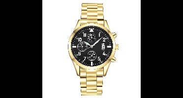 Quartz Heren Horloge Goud/Zwart • Luxe • Goud • Zwart • Blauw • Heren • Horloge • Quartz • Zakelijk • Stijlvol