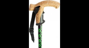 Flexyfoot wandelstok met kurken handvat - zwart