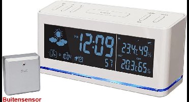 TECHNOLINE WS6850 KLOK / WEKKER - weergave binnen/buiten-temperatuur en luchtvochtigheid - weerstation - radio-controlled